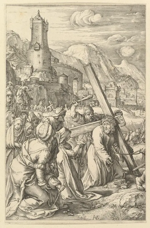 Christ Carrying the Cross, from "The Passion of Christ" Wall Art by Anonymous - High-Resolution Digital Print