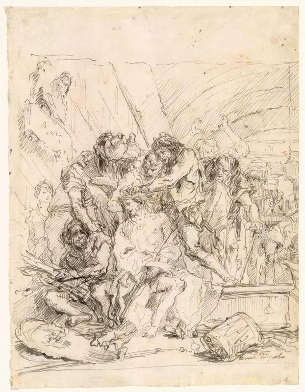 Christ Crowned with Thorns Wall Art by Giovanni Domenico Tiepolo - High-Resolution Digital Print