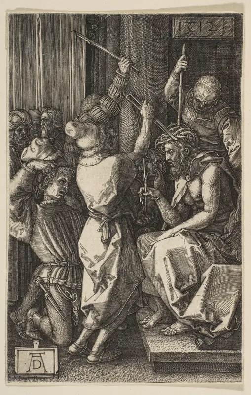 Christ Crowned with Thorns, from "The Engraved Passion" Wall Art by Albrecht Dürer - High-Resolution Digital Print