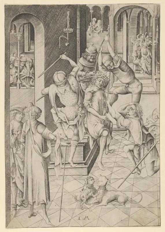 Christ Crowned with Thorns from The Passion Wall Art by Israhel van Meckenem - High-Resolution Digital Print