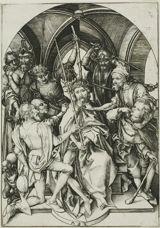 Christ Crowned With Thorns, from The Passion Wall Art by Martin Schongauer - High-Resolution Digital Print
