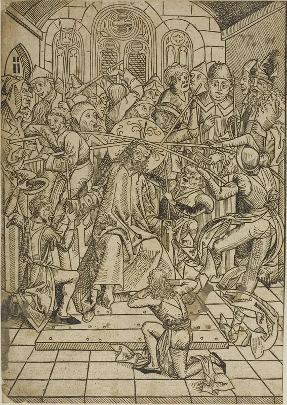 Christ Crowned with Thorns, page 72 from the Treasury (Schatzbehalter) Wall Art by Michel Wolgemut - High-Resolution Digital Print