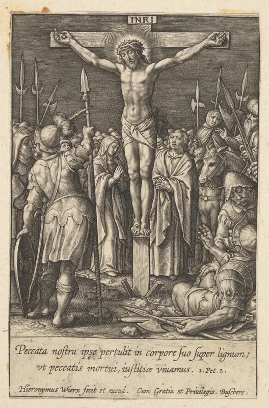 Christ Crucified Wall Art by Hieronymus (Jerome) Wierix - High-Resolution Digital Print
