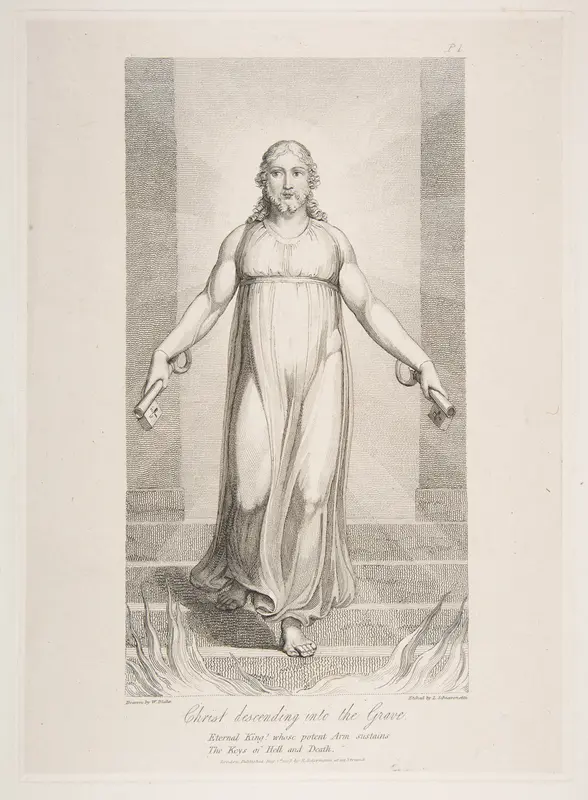 Christ Descending into the Grave, from "The Grave," a Poem by Robert Blair Wall Art by William Blake - High-Resolution Digital Print