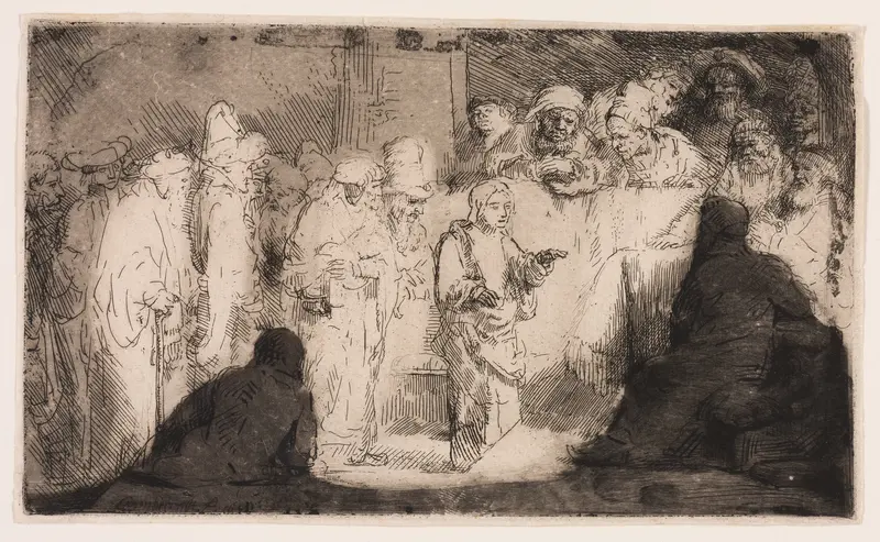 Christ Disputing with the Doctors: A Sketch Wall Art by Rembrandt van Rijn - High-Resolution Digital Print