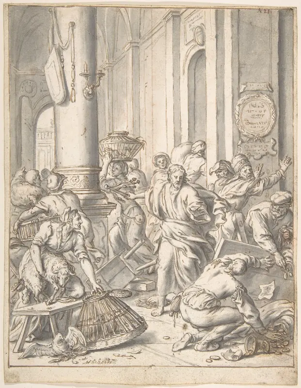 Christ Driving the Money Changers from the Temple Wall Art by Matthias Scheits - High-Resolution Digital Print