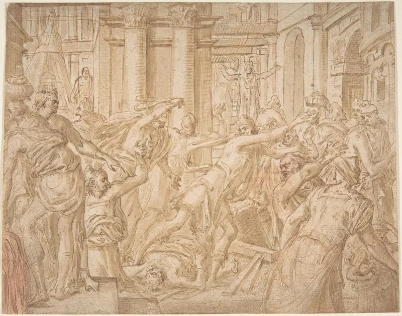 Christ Driving the Money Changers from the Temple Wall Art by Frans Floris I - High-Resolution Digital Print