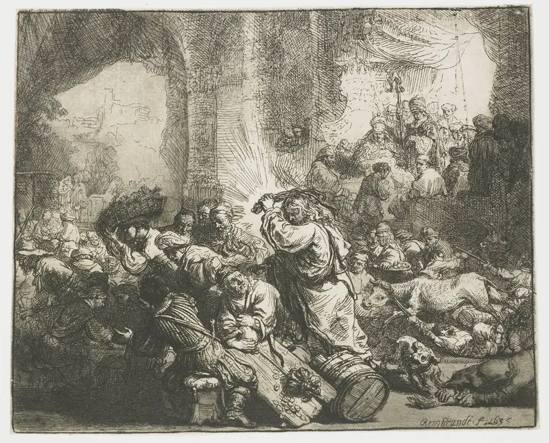 Christ driving the money changers from the temple Wall Art by Jean de Bary - High-Resolution Digital Print