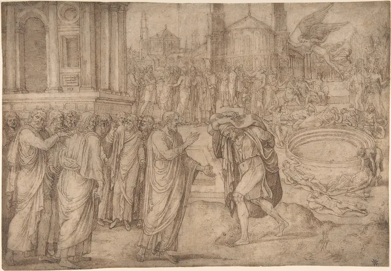 Christ Healing at the Pool of Bethesda Wall Art by Lambert Lombard - High-Resolution Digital Print