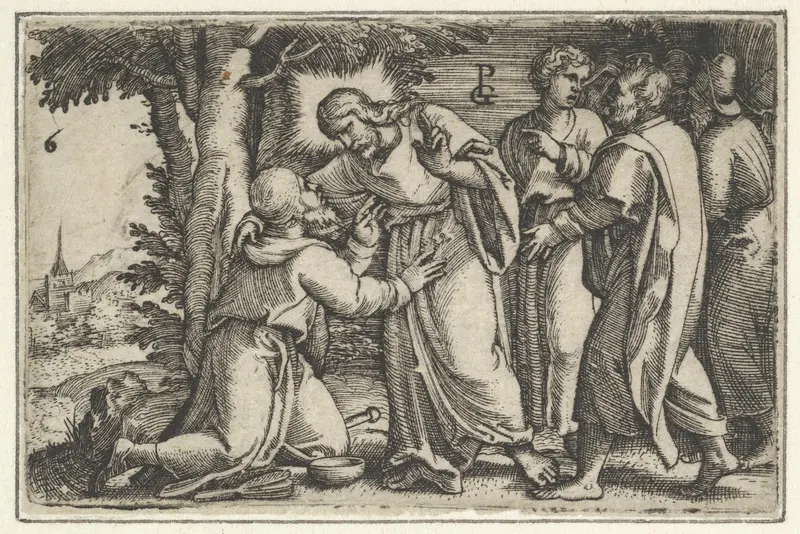 Christ Healing the Leper, from The Story of Christ Wall Art by Georg Pencz - High-Resolution Digital Print