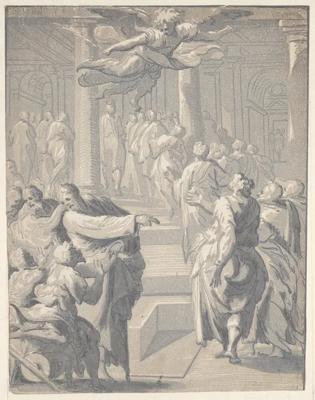 Christ healing the paralytic Wall Art by Niccolò Vicentino - High-Resolution Digital Print