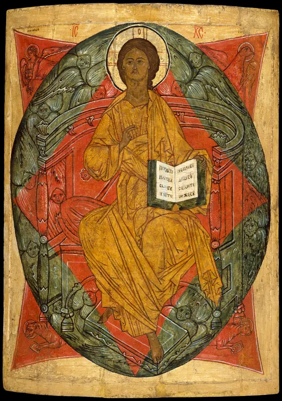 Christ in Glory Wall Art by Russian (Novgorod?) Painter - High-Resolution Digital Print