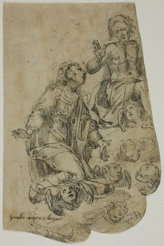 Christ in Glory with Kneeling Virgin Wall Art by Giulio Cesare Angeli - High-Resolution Digital Print