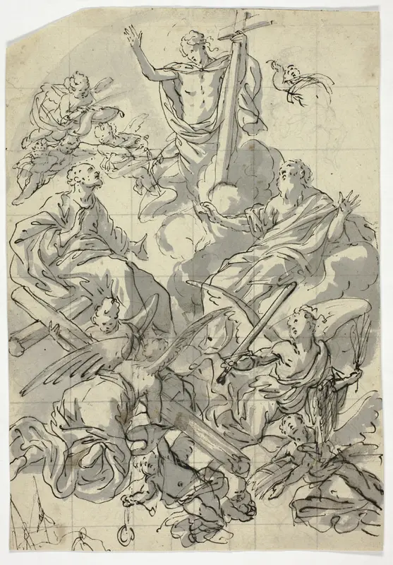 Christ in Glory with Saints Peter and Paul Wall Art by Johann Franz Caspar - High-Resolution Digital Print