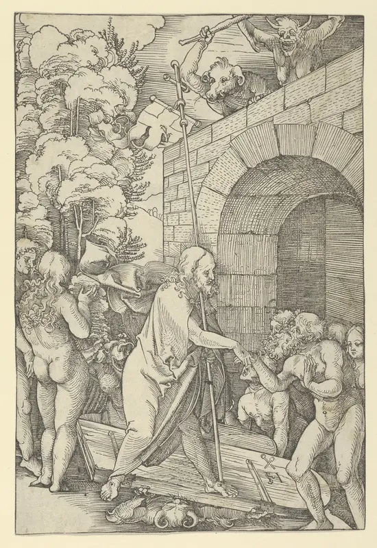 Christ in Limbo, from "Speculum passionis domini nostri Ihesu Christi" Wall Art by Hans Schäufelein - High-Resolution Digital Print
