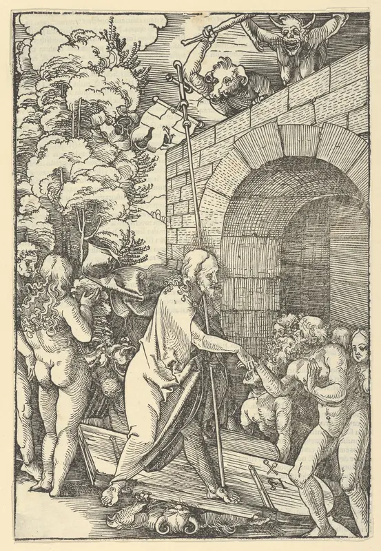 Christ in Limbo, from Speculum passionis domini nostri Ihesu Christi Wall Art by Hans Schäufelein - High-Resolution Digital Print