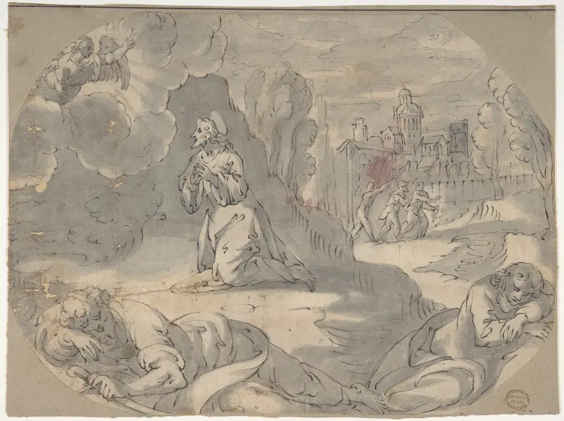 Christ in the Garden of Gethsemane (Matthew 26:36-46) Wall Art by Anonymous, German, 16th century - High-Resolution Digital Print