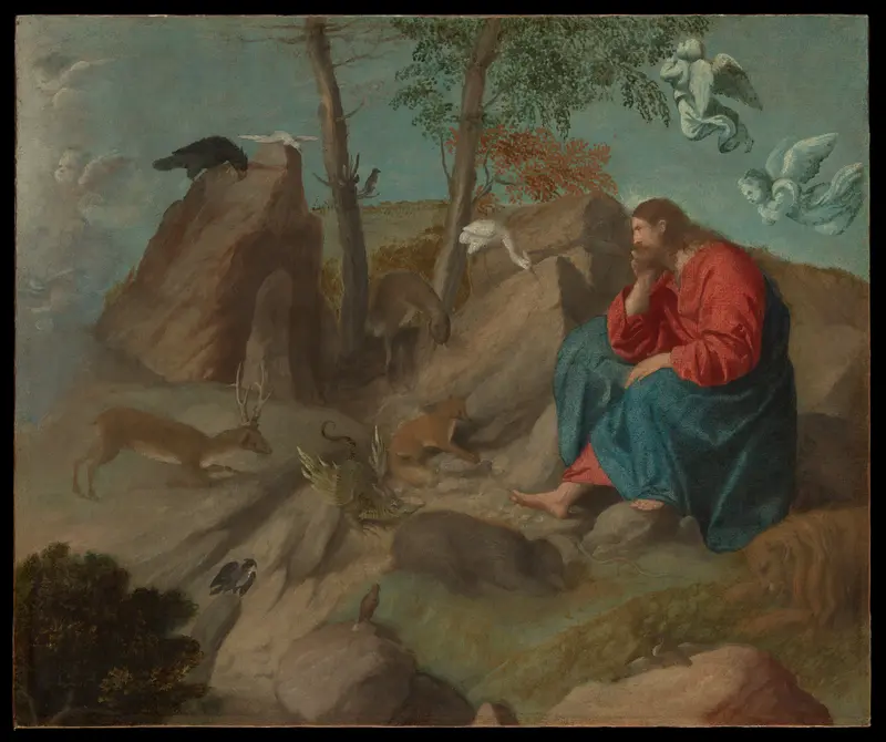 Christ in the Wilderness Wall Art by Moretto da Brescia (Alessandro Bonvicino) - High-Resolution Digital Print