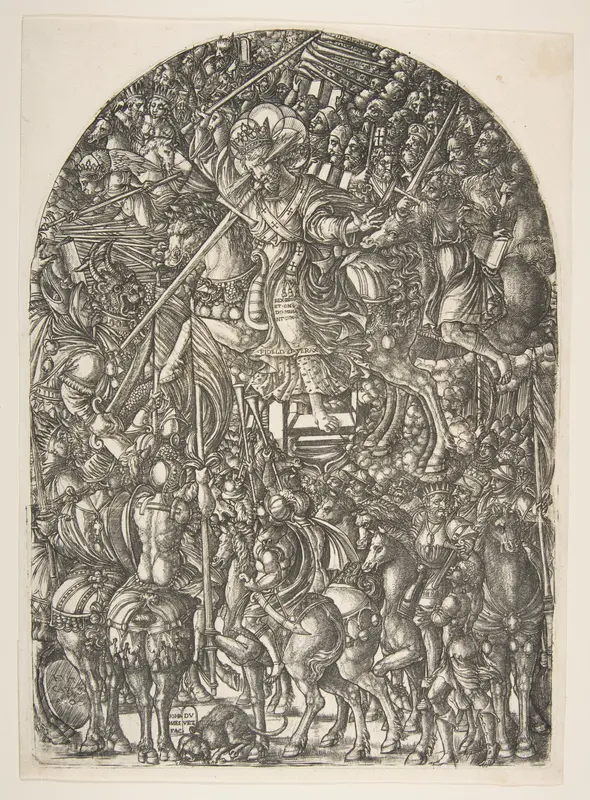 Christ mounted on a white Horse, from the Apocalypse Wall Art by Jean Duvet - High-Resolution Digital Print