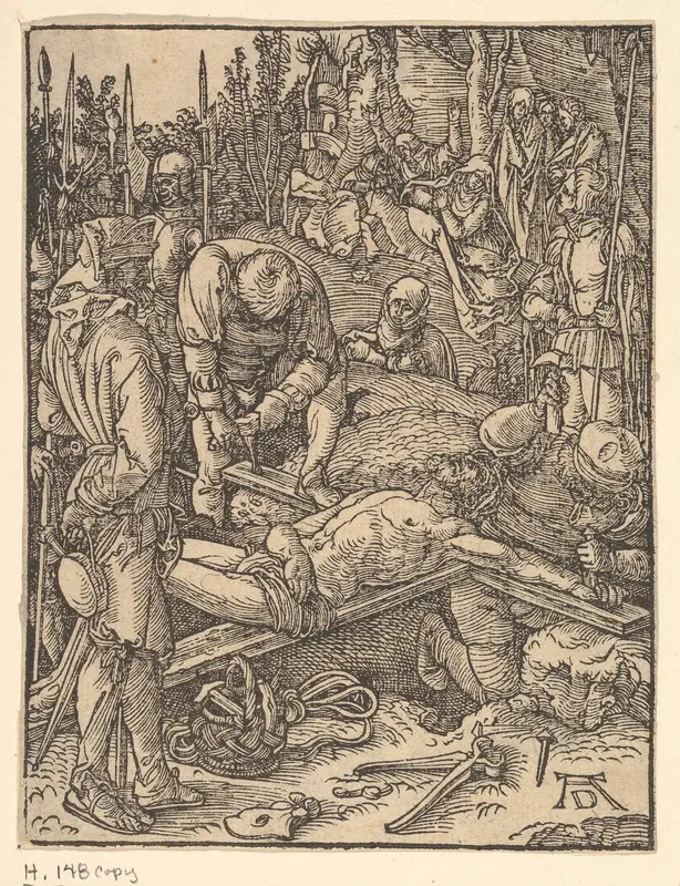 Christ Nailed to the Cross, from "The Little Passion" (copy) Wall Art by Johannes Mommaert - High-Resolution Digital Print