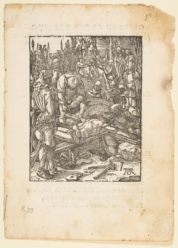 Christ Nailed to The Cross, from "The Small Passion", edition Venice Wall Art by Albrecht Dürer - High-Resolution Digital Print
