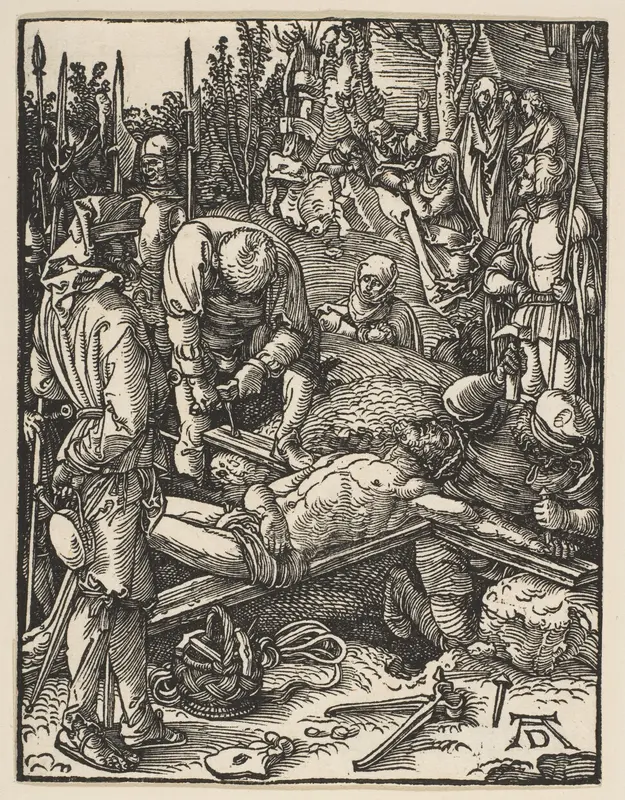 Christ Nailed to the Cross, from "The Small Passion" Wall Art by Albrecht Dürer - High-Resolution Digital Print