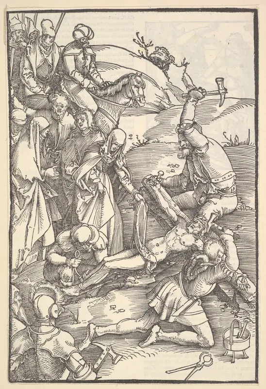 Christ Nailed to the Cross; verso: Christ Nailed to the Cross, from Speculum Passionis Domini Nostri Ihesu Christi Wall Art by Hans Baldung (called Hans Baldung Grien) - High-Resolution Digital Print