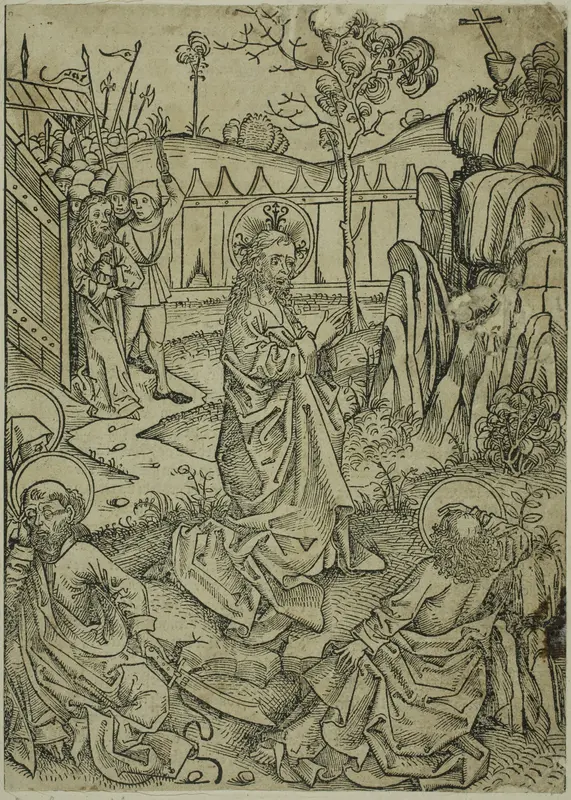 Christ on Mount of Olives, page 52 from the Treasury (Schatzbehalter) Wall Art by Michel Wolgemut - High-Resolution Digital Print
