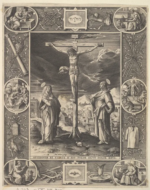 Christ on the Cross Wall Art by Antonius Wierix, II - High-Resolution Digital Print