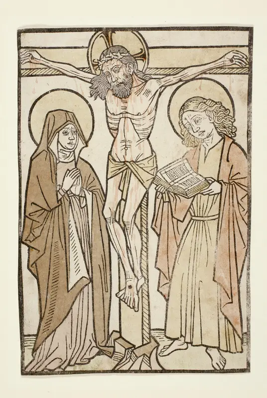Christ on the Cross Between Mary and Saint John Wall Art by Unknown artist - High-Resolution Digital Print