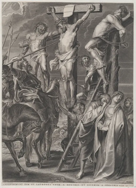 Christ on the cross between the two thieves Wall Art by Anonymous - High-Resolution Digital Print