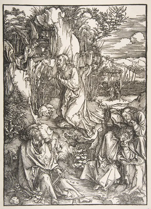 Christ on the Mount of Olives, from The Large Passion Wall Art by Albrecht Dürer - High-Resolution Digital Print