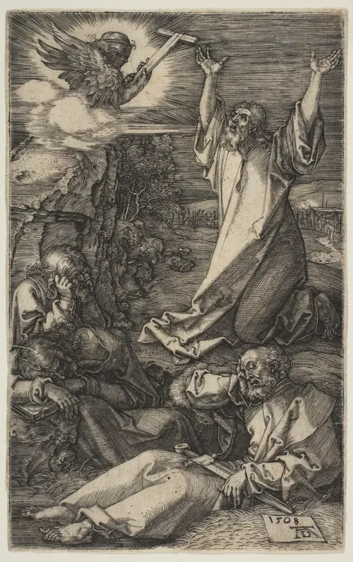 Christ on the Mount of Olives, from "The Passion" Wall Art by Albrecht Dürer - High-Resolution Digital Print