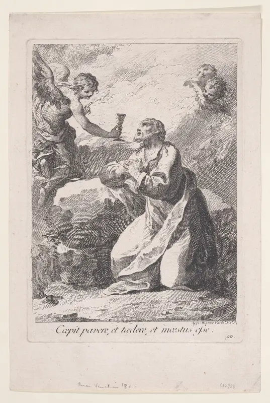 Christ Praying in the Garden Wall Art by Francesco Bartolozzi - High-Resolution Digital Print