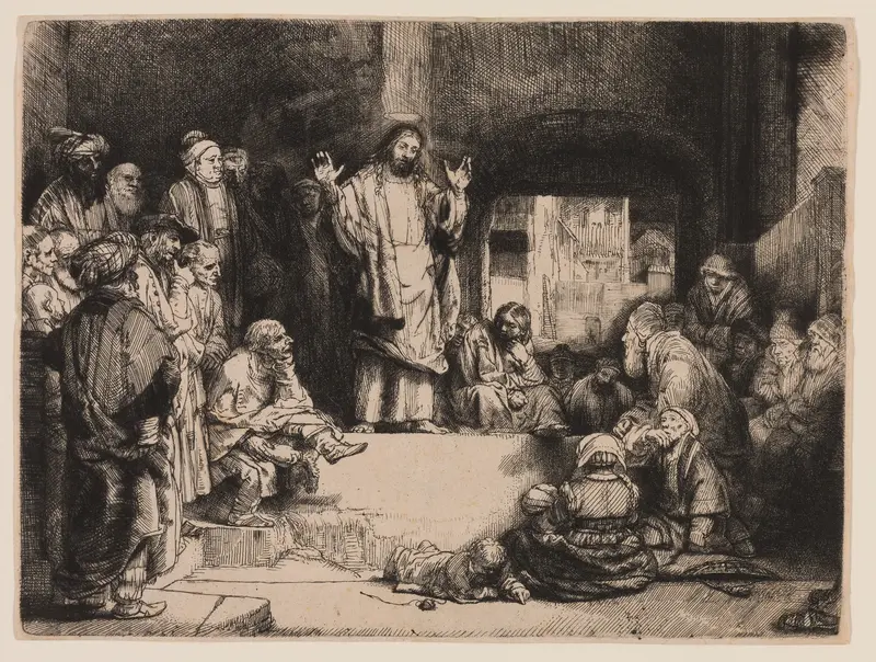 Christ Preaching Wall Art by Rembrandt van Rijn - High-Resolution Digital Print