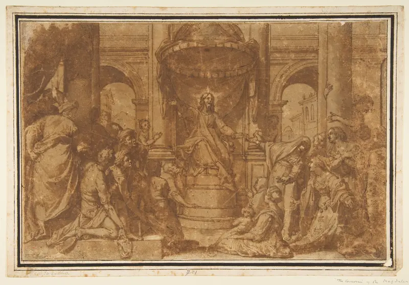 Christ Preaching Wall Art by Federico Zuccaro (Zuccari) - High-Resolution Digital Print