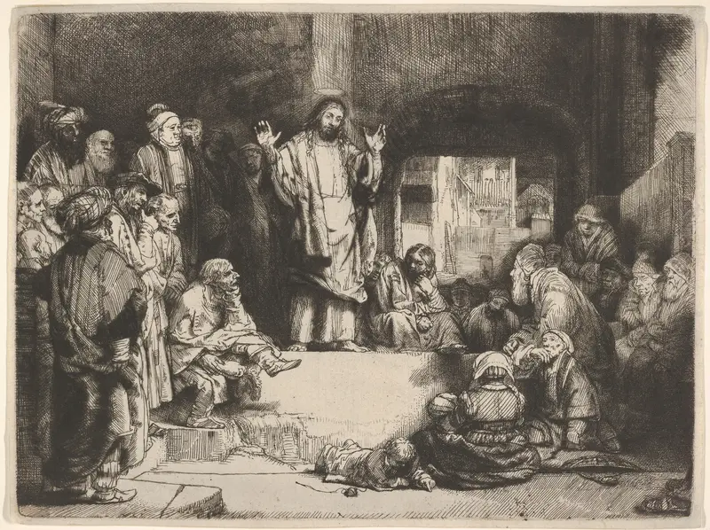 Christ Preaching, called La Petite Tombe Wall Art by Rembrandt (Rembrandt van Rijn) - High-Resolution Digital Print