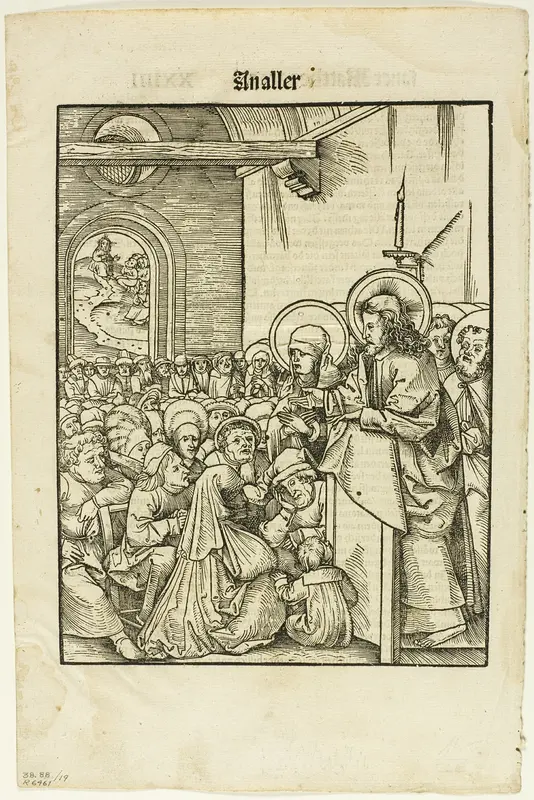 Christ Preaching, from Leben Jesu Christi, plate 19 from Woodcuts from Books of the XVI Century Wall Art by Hans Wechtlin, I - High-Resolution Digital Print