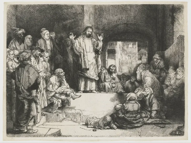 Christ Preaching, known as La petite tombe Wall Art by Rembrandt van Rijn - High-Resolution Digital Print
