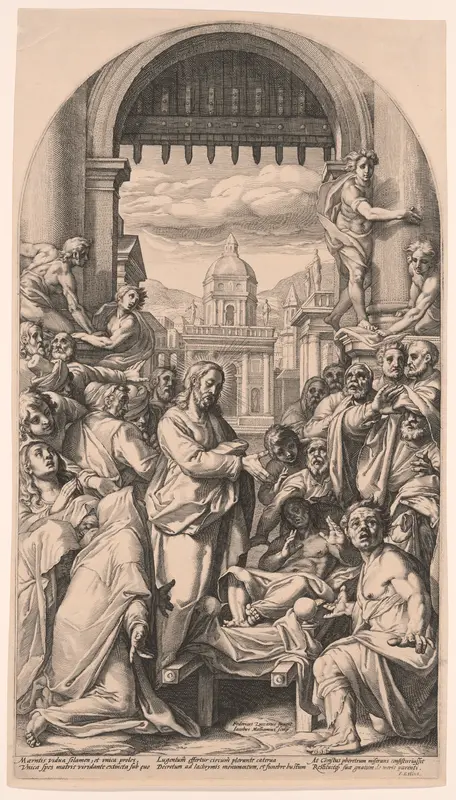 Christ Raises the Dead Son of the Widow of Nain Wall Art by Jacob Matham - High-Resolution Digital Print