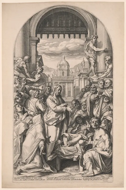 Christ Raising the Son of the Widow of Nain Wall Art by Jacob Matham - High-Resolution Digital Print