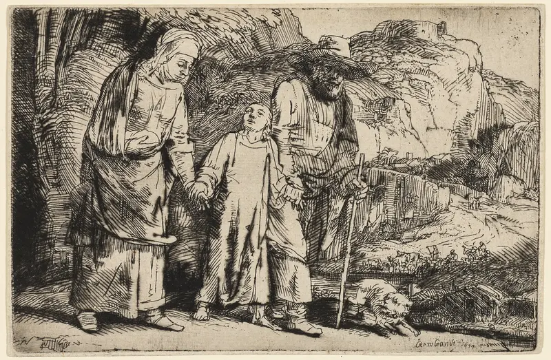 Christ Returning from the Temple with His Parents Wall Art by Rembrandt van Rijn - High-Resolution Digital Print