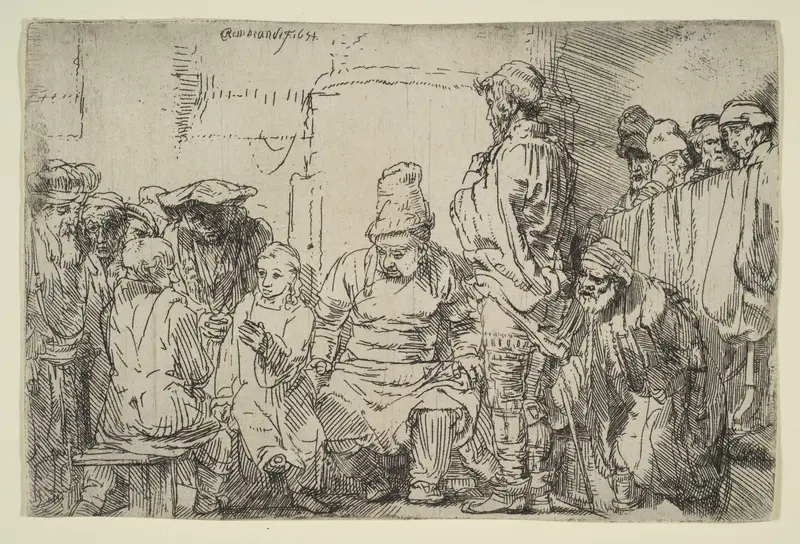 Christ Seated Disputing with the Doctors Wall Art by Rembrandt (Rembrandt van Rijn) - High-Resolution Digital Print