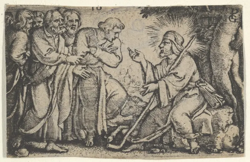 Christ Speaking to the Disciples, from "The Story of Christ" Wall Art by Georg Pencz - High-Resolution Digital Print