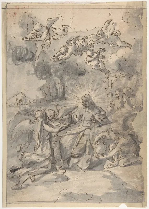Christ Surrounded by Angels Wall Art by Anonymous, Italian, Venetian, 18th century - High-Resolution Digital Print