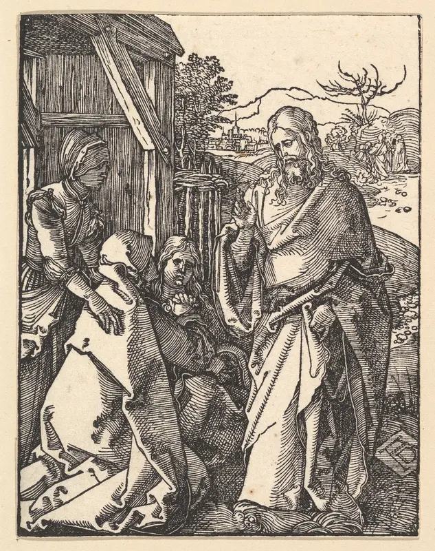 Christ Taking Leave from his Mother, from "The Small Passion" Wall Art by Albrecht Dürer - High-Resolution Digital Print