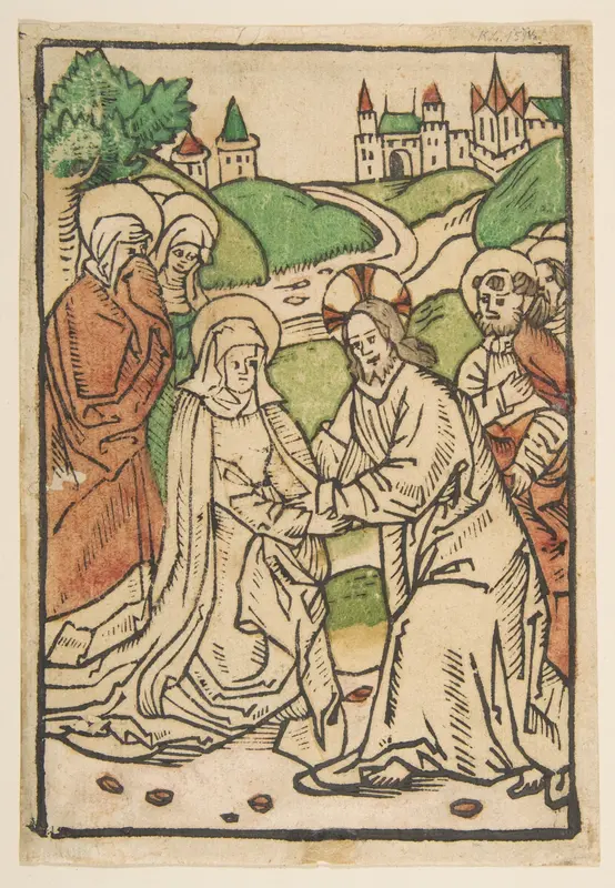 Christ Taking Leave of His Mother Wall Art by Anonymous, German, 15th century - High-Resolution Digital Print