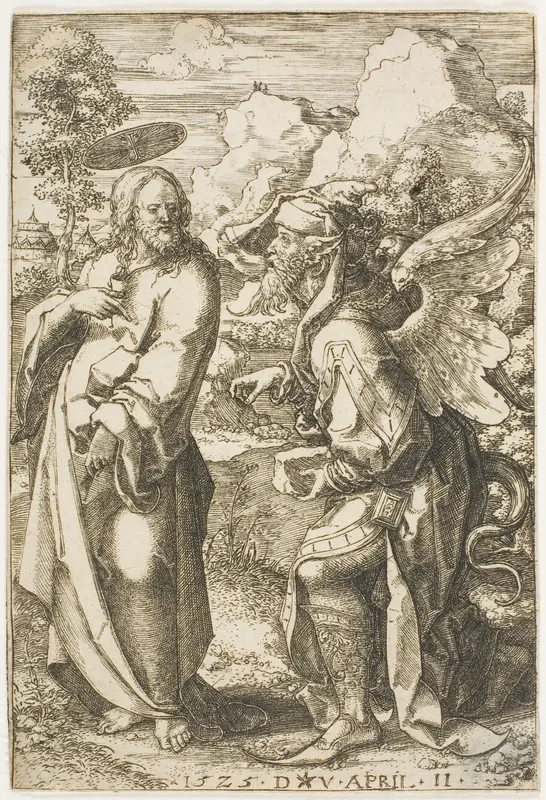 Christ Tempted by the Devil Wall Art by Dirk Vellert - High-Resolution Digital Print
