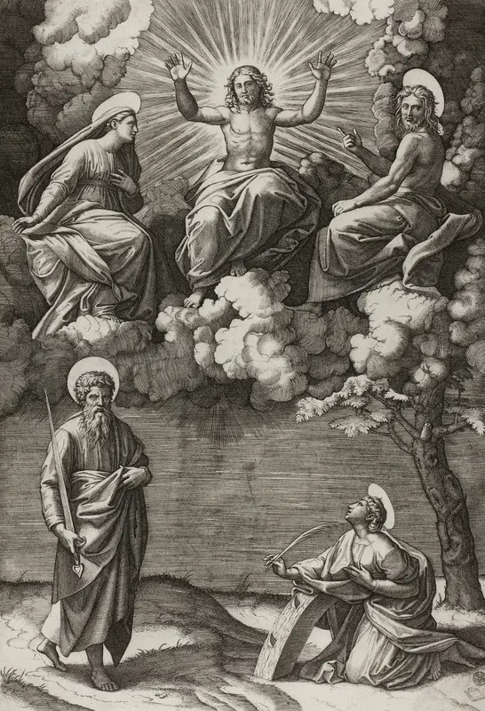 Christ, the Virgin, and Saint John the Baptist with Saints Paul and Catherine