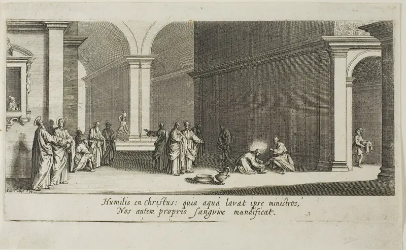 Christ Washing the Apostles' Feet, from The Large Passion Wall Art by Jacques Callot - High-Resolution Digital Print
